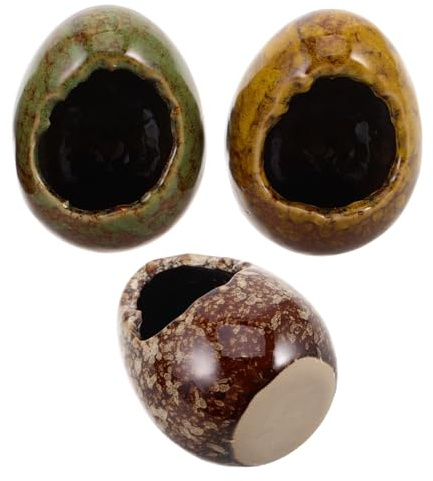 Toddmomy 3 Piezas Cerámica Acuario Decorativo Piedra Simulada Refugio Seguro para Betta Peces y Camarones Casa Escondite Multifuncional para Cría y Paisaje Acuático