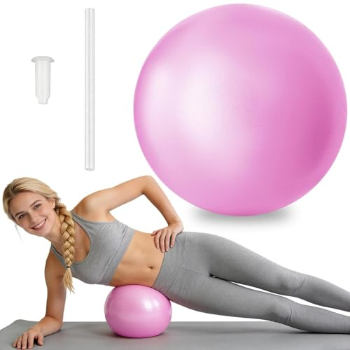 25 cm Palla Pilates Piccola,Piccola Palla da Ginnastica con Tubo Gonfiabile,Antiscivolo Anti-Scatto Palla da Yoga,Palla da Yoga,per Ginnastica,Yoga Balance, per Esercizi Addominali e Spalla Eserciz