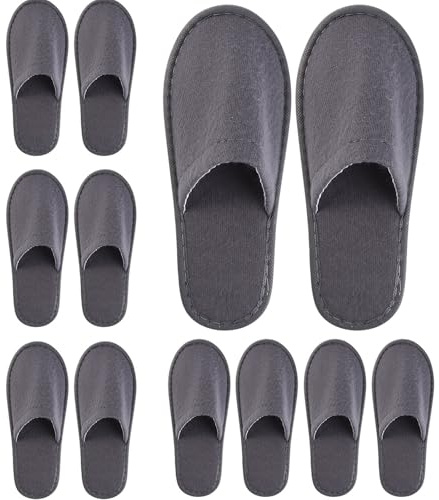 kuou 6/12 Pairs Disposable Spa Slippers, Hotel Guest Slippers for Men Women, Lightweight for Hotels, Salons, Parties, Travel and House Guests