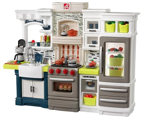 Step2 Elegant Edge Play Kitchen | Plastic/plastic play kitchen | Includes 78 accessories