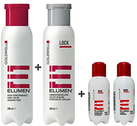 Goldwell Elumen Haarfarbe [KK@all Kupfer] 200ml + 250ml Lock Versiegelung + 50ml Wash Shampoo + 50ml Treat Intensivpflege