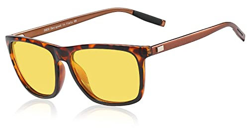 DUCO Nuit vision Lunettes de Conduite Pour Phare Anti-éblouissement Conduite Lunettes Polarisées 3029 (Tortoise)