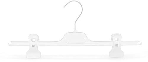 Kiroplast Perchas para Pantalones Colgadores para Perchas Pantalones Perchas para Faldas Pinzas Perchas Faldas 36cm (20, Blanco)