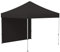 Vispronet® Faltpavillon Eco 3x3 m ✓ 1 Zeltwand, Vollwand ✓ Scherengittersystem ✓ inkl. Dach mit Volant (Schwarz)