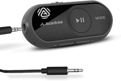 Avantree AuraGo – Auracast och LE ljudmottagare för hörlurar | Bluetooth 5.4-mottagare med Qualcomm-chipset, LC3 och aptX Adaptive för att lyssna på kompatibla Auracast-sändningar.