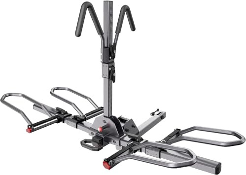 KYX Fahrradträger Anhängerkupplung für 2 Fahrräder, Fahrradträger für Auto bis 65 kg, Stahlrahmen mit Klapparmen und Schnellspann-Kippsystem, einfache Montage und sicheres Schloss