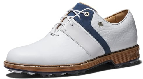 FootJoy Men's Premiere Series - Packard LX Previous Season Style Golf Shoe, White/Navy/White, 9.5 Wide