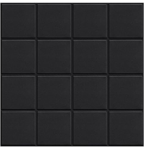 Peel and Stick Tiles for Kitchen, Premium Large Design Matte Black Tiles Stick on Backsplash for Bathroom, Kitchen, RV, Etc（10-Sheet,12×12）