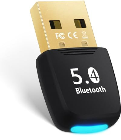 Bluetooth Adapter PC - USB Bluetooth 5.4 Dongle - Bluetooth Stick,Low Latency, Plug & Play,USB Bluetooth Adapter Kompatibel mit Windows 11/10/8.1/7 für Desktop, Laptop, Headset, Tastatur, Maus
