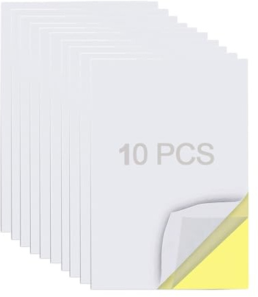 KAIHENG 10 ark transparent dubbelhäftande tejp, A4-format, extra starkt självhäftande dubbelsidiga tejpblad med gult foder för gör-det-själv-fest/konst/pyssel/dekorationstejp för hemmet