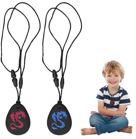 Sensorische Kaukette und Beißkette für Kinder - Silikon Kau-Beißring für ADHS und Autismus