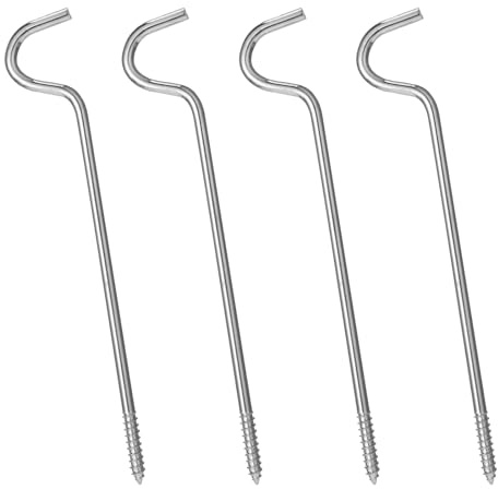 4 Pcs Curtain Rod Support, Single Curtain Rod Middle Support Bracket Metal Center Hook Hanger without Screws