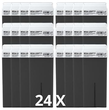 Pack 24 Cartuchos Cera Roll-On Carbón 100ml – Cera Depilatoria Profesional – Baja Fusión – Recambios para Calentador Estándar – Ideal Piel Sensible