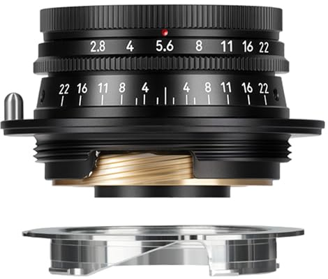 7ARTISANS 35 mm F2.8 helformatobjektiv för Leica M Mount & L39 Mount-kameror, ultratunn 20 mm profil, 88 g aluminiumhölje, manuellt fokus, med linsskydd och UV-filter