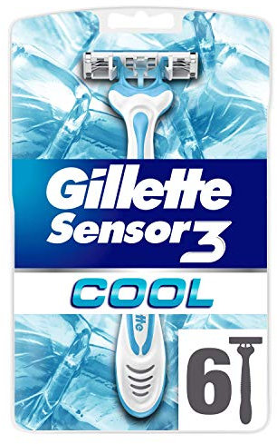 Gillette Sensor3 Cool Einwegrasierer / 3 Klingen für Herren, 6 Stück