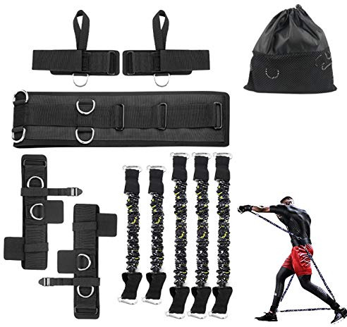 Sfeexun Set di fasce di resistenza per fitness e boxe, per uomo, attrezzatura da palestra per allenamento a casa (68 kg/90 kg/136 kg)
