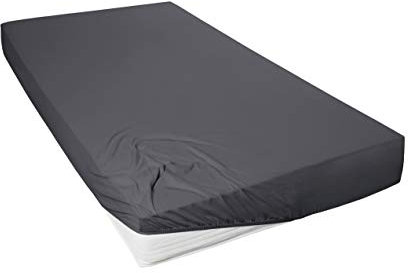Beddress - Mako-Feinjersey-Spannbetttuch, Anthrazit, 90-100x200 cm, 100% gekämmte Baumwolle, OekoTex