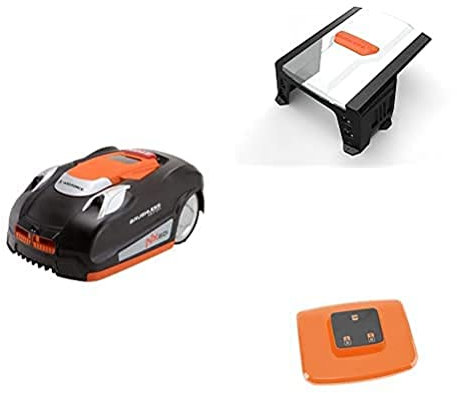 Yard Force Mähroboter NX60i mit Garage - bis zu 600 qm, Selbstfahrender Rasenmäher Roboter mit WLAN-Verbindung, App-Steuerung, iRadar Ultraschallsensor, Kantenschneide-Funktion, LCD-Bedienfeld