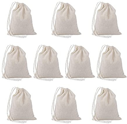 WYAN 10 paquets de sacs en tissu à fromage réutilisables, pour filtrer le lait de noix, le jus de fruits, la bière froide, la bière maison (10 x 15 cm)