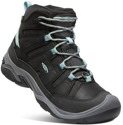 KEEN Damen Circadia Mid Polar-w Wanderstiefel, Schwarz, Blau (Black/Cloud Blue), 38 EU