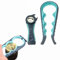 Jar Opener Bottle Opener 5 in 1 Can Opener Multi Function Rubber Jar Opener Gripper Manual Jar Non Slip Lids for Jar Lids Bottle Caps Pull Tabs and Bags, Twist Off Lid for Kitchen Cooking - Blue
