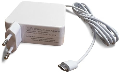 MacBook strömförsörjning 87 W/typ C (USB-C kabel) laddare/kompatibel med MacBook Pro (2016/2017/2018/2019/2020), Huawei, MacBook, Dell, Lenovo, Asus, Acer, HP, Samsung, Xiaomi/nätadapter