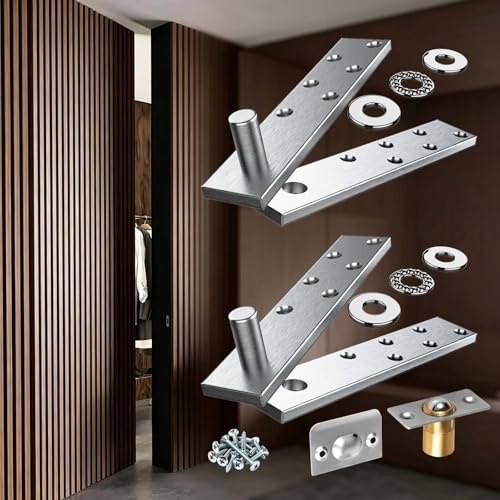 Cerniere girevoli per porte, resistenti, sistema di cerniere invisibili, con ferramenta a sfera per legno fino a 136 kg, libreria nascosta e libreria Murphy (resistenti)