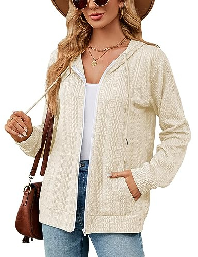 BKEPDY Sudadera con Capucha para Mujer Jersey Sweatshirt Talla Grande Suéter Cardigan Manga Larga Otoño Invierno Hoodie Tejido de Punto Tops Pullover (Rosa XL)
