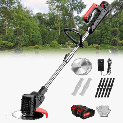 FANYING Cortacésped eléctrico, Robot cortacésped rotativo, deshierbe eléctrico, Recargable, agrícola, hogar, inalámbrico, batería de Litio de 24V,24V/4.0Ah