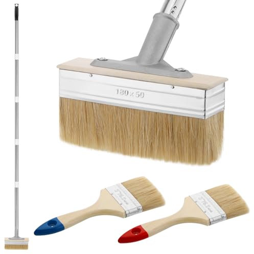JIZZU Quast Vielseitig einsetzbar, Tapezierbürste Mit einziehbarem Griff, Flächenstreicher, Deckenbürste Für die Pflege und Verbesserung von Böden, Zäunen, Terrassen und Wänden