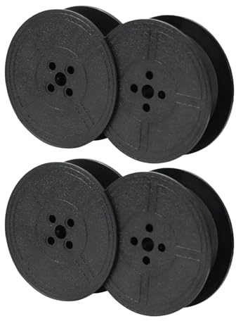 Lot de 2 rubans encreurs en nylon pour machine à écrire pour Machine à Écrire - Compatibles avec Modèles DIN 2103 et 32755 - Noir - Installation Facile