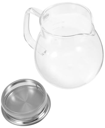 Toyvian Caffettiera Manuale in Vetro Coperchio in Acciaio 500ml, Contenitore Per Tè e Macchina Per Caffè Scala Graduata, Per Uso Domestico e Regalo Per Amanti Del Caffè