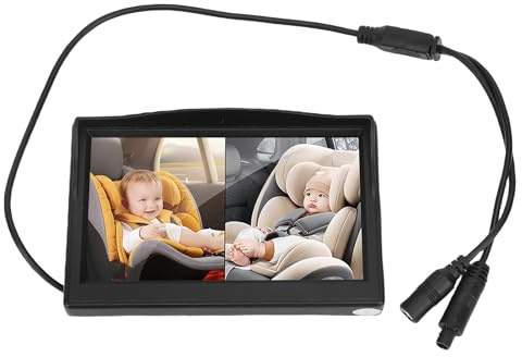 ciciglow Babybilkamera, 5-tums HD-skärm med 1080P Night och Sugfäste, Ingen Latensöverföringsteknik, för Bakåtvänd Bilbarnstolsövervakning i SUV-bil