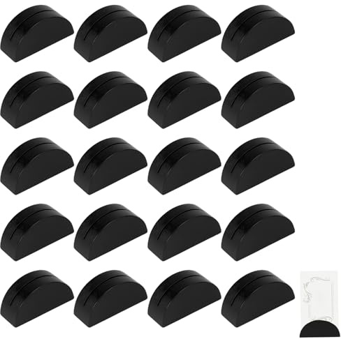 20 Pcs Wooden Table Number Stands, Table Number Holders,Semicircular Place Card Holder for Reusable Table Number Holders for Name Cards, Menus, Photos or Signs for Wedding Reception Anniversary,Black