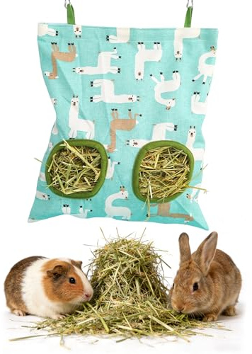 Bolsa de heno de conejo, 1 bolsa de heno, ratelier F ISO conejo, ratelier Fo in, raat elier Lapi n, para pequeños animales como pinos, conejillos de indias, chinchillas y lechones, verde.