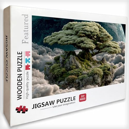 Trädpussel 6 000 bitar vuxna, planet pussel i trä, 179 x 105 cm, vuxna pedagogiskt spel utmaning gåta med en utsökt förpackningslåda, avslappnande spelkollektion, för sovrumsdekoration, D-7539