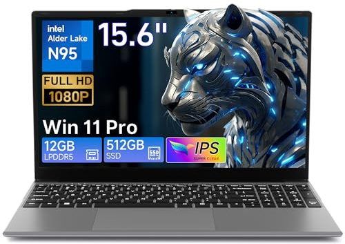 BMAX 15,6 Pulgadas Ordenador Portátil Procesador N95 hasta 3,4 GHz PC Portátil 12GB LPDDR5 RAM 512GB SSD 1920x1080 FHD Notebook Win 11 Laptop USB 3.2x2, WiFi5, Mini HDMI, Película Protectora Español