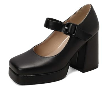 Zapatos de mujer Chunky Pumps – Zapatos de novia con correa de tobillo en cruz, tacón de bloque, zapatos de baile, zapatos de boda para pies anchos, elegantes zapatos tradicionales con diseño cerrado