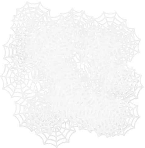 Gadpiparty 200 Unidades Decoraciones de Telaraña de Plástico para Halloween, Color Blanco, Reutilizables Brillan la Oscuridad, Fáciles de Montar para Fiestas Interiores