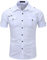 Iris Sprite Mens Short Sleeve Shirts Cotton Button Cargo Shirts (White, XL)