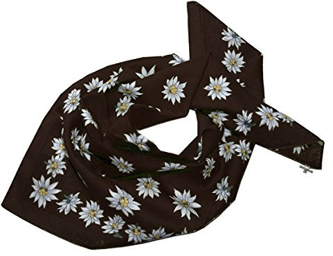 Trachtenhalstuch Trachtentuch Halstuch Edelweiß Trachten Damen Herren Nickituch Edelweißtuch Braun