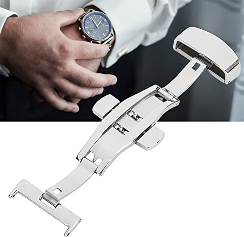 Fibbia Deployante in Acciaio Inossidabile per Cinturino Orologio, Accessorio Ricambio Argento 18mm 20mm 22mm