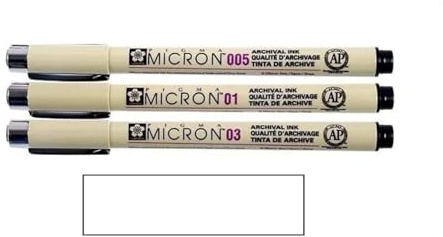 Sakura Pigma Micron Pigment Fineliner, 0,05,01,03 Schwarz, 3 Stück .Made in Japan