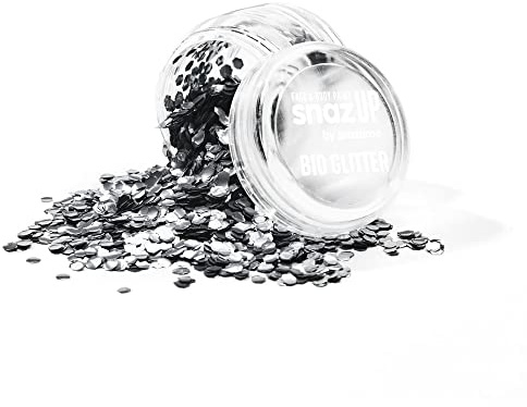 Snazaroo Bio Glitter Face and Body Paint, Biodegradable Chunky Gliter, Silver Colour, 3g