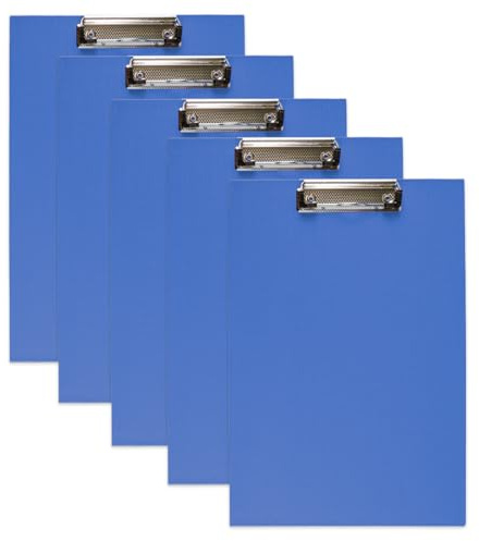 10 Stück DIN A4 Klemmbretter Schreibbrett Schreibunterlage Klemmmappe Schreibplatte (Blau)
