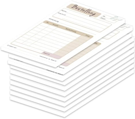 PRICARO Bestellannahmeblock Blätter, A6, 10 Stück