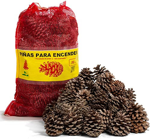 FLASHPRIX Piñas Encendido para Barbacoa, Ecológicas, Secas y Grandes, 32L
