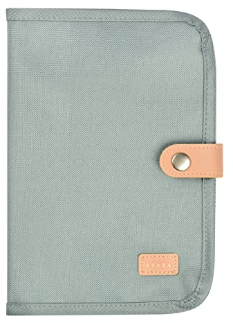 BÉABA, funda de carné de salud Genève, 2 bolsillos interiores, cierre a presión, tejido impermeable, verde salvia