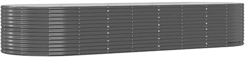 vidaXL Odlingslåda antracit 367x140x68 cm pulverlackerat stål