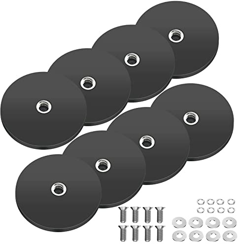 8 imanes neodimio engomados 43 mm, 10 kg fuerza de sujeción, sistemas magnéticos goma, imanes redondos rosca M6